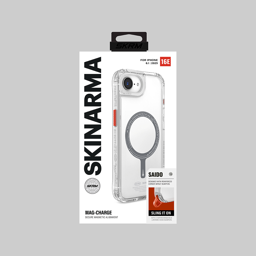 Apple iPhone 16E Uyumlu Kılıf M-safe Şarj Özellikli Şeffaf Airbag Tasarımlı Skinarma Saido Kapak - 8