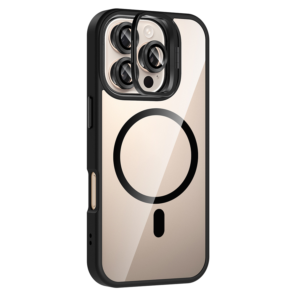 Apple iPhone 16 Pro Uyumlu Kılıf Standlı ve Kamera Lens Hediyeli M-Safe Şarj Özellikli Zore Etro Kapak - 1