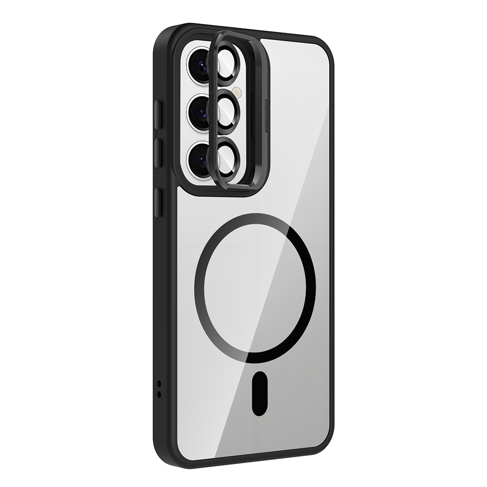 Samsung Galaxy S24 FE Uyumlu Kılıf Standlı ve Kamera Lens Hediyeli M-Safe Şarj Özellikli Zore Etro Kapak - 5