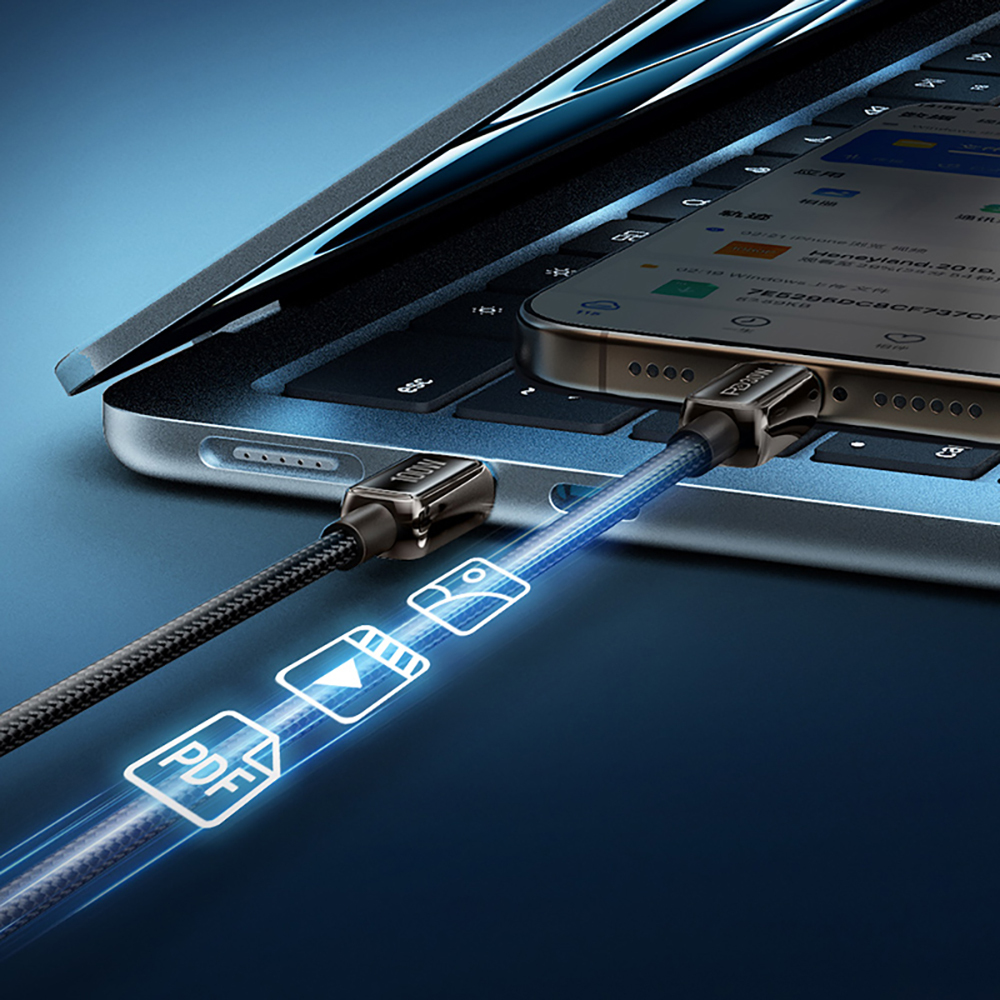Recci RS42C Lamp Display Serisi USB-A to Type-C 100W Hızlı Şarj Özellikli Data ve Şarj Kablosu 1.5M - 3