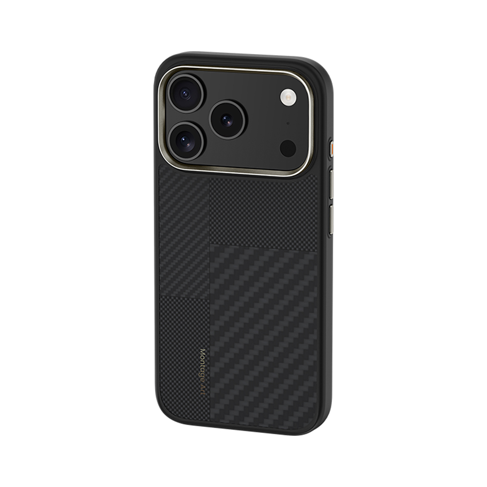 Apple iPhone 17 Pro Max Kılıf M-safe Şarj Özellikli Karbon Fiber Benks Montage Hybrid ArmorPro Kevlar Kapak - 1