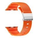 Apple Watch Ultra 49mm Uyumlu Zore KRD-145 Metal Tokalı Silikon Kordon - 17