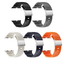 Apple Watch 44mm Uyumlu Zore KRD-145 Metal Tokalı Silikon Kordon - 21