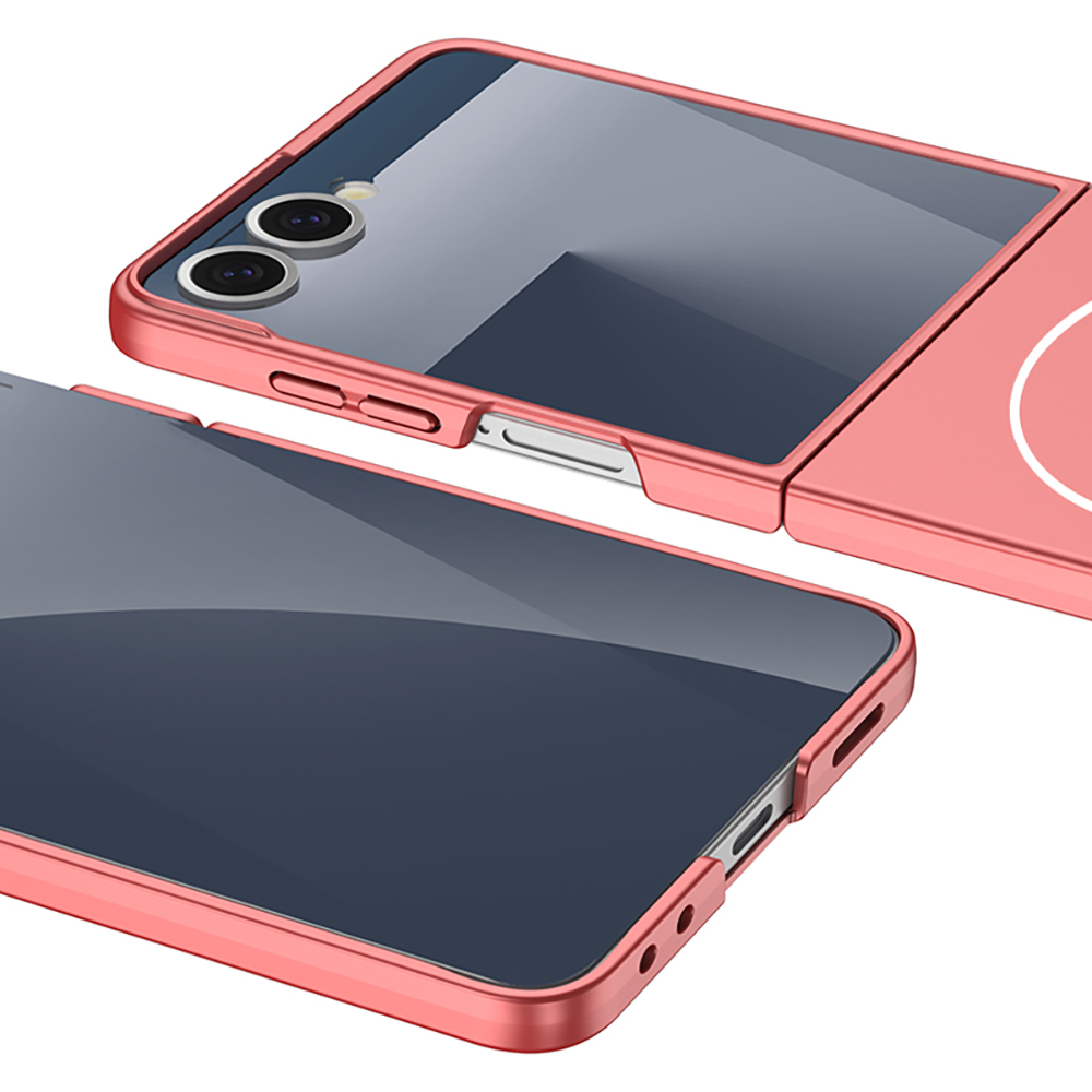 Samsung Galaxy Z Flip Uyumlu 7 Kılıf Wireless Şarj Özellikli Zore Kıpta M-safe Kapak - 12