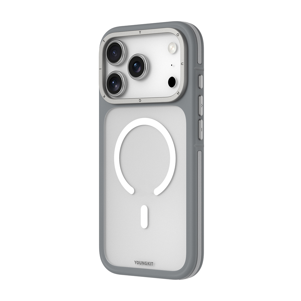 Apple iPhone 17 Pro Max Kılıf M-safe Şarj Özellikli Youngkit Rock Sand Serisi Kapak - 5