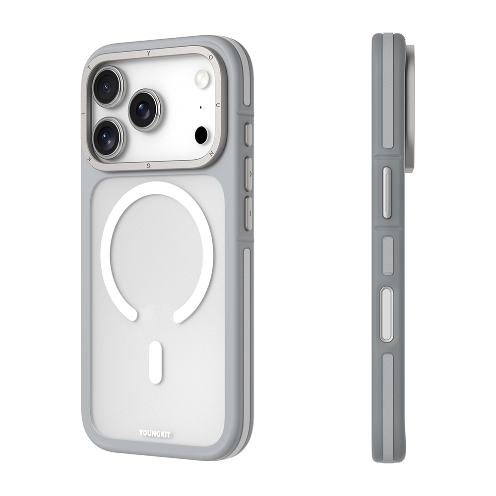 Apple iPhone 17 Pro Max Kılıf M-safe Şarj Özellikli Youngkit Rock Sand Serisi Kapak - 7