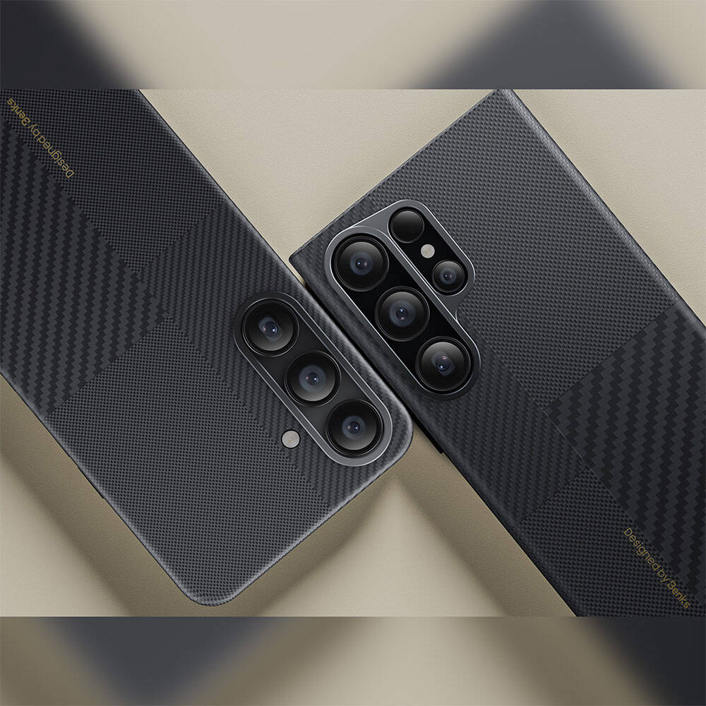 Samsung Galaxy S25 Uyumlu Kılıf M-safe Şarj Özellikli Karbon Fiber Benks Montage ArmorAir Kevlar Kapak - 7