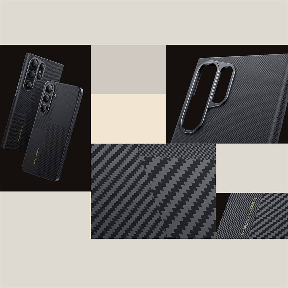 Samsung Galaxy S25 Plus Uyumlu Kılıf M-safe Şarj Özellikli Karbon Fiber Benks Montage ArmorAir Kevlar Kapak - 5