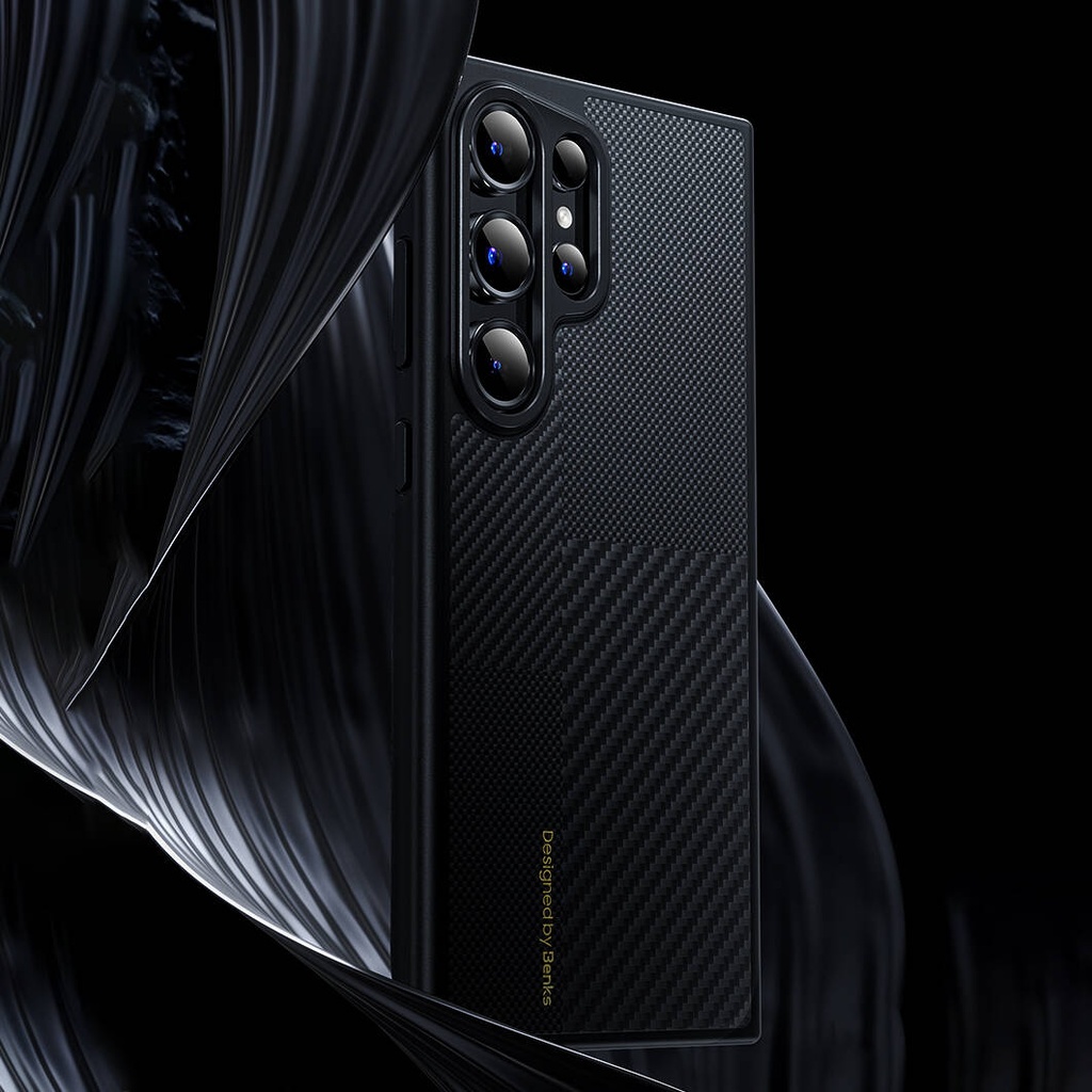 Samsung Galaxy S25 Plus Uyumlu Kılıf M-safe Şarj Özellikli Karbon Fiber Benks Montage Hybrid ArmorPro Kevlar Kapak - 3