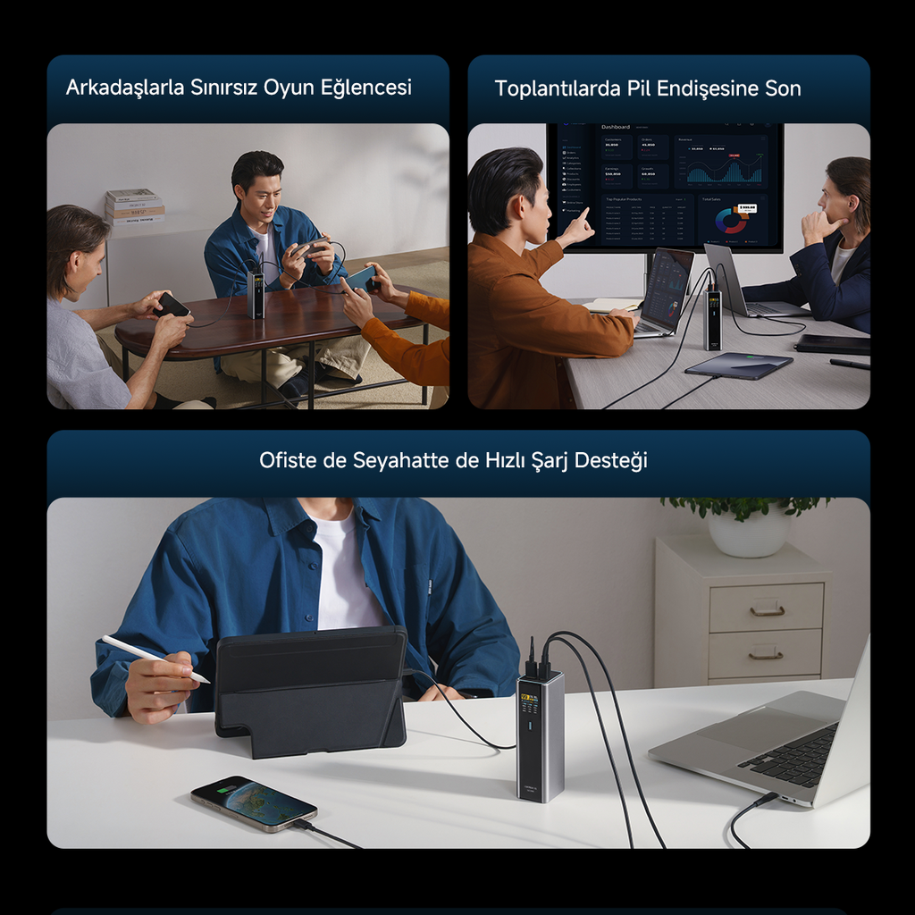 CUKTECH 15 Ultra 20000 mAh 165W PD 3.1 Powerbank | Laptop, iPhone, MacBook, Samsung ve Diğer Cihazlarla Uyumlu Dijital Ekranlı Hızlı Şarj Cihazı