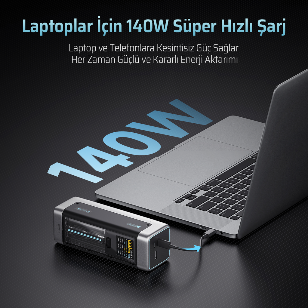 CUKTECH 20 Power Bank 25000mAh | 210W PD3.1 Süper Hızlı Şarj | 3 Port (2C1A) | TFT Ekranlı Taşınabilir Şarj Cihazı – Laptop, MacBook, iPhone, Samsung, Xiaomi ile Uyumlu
