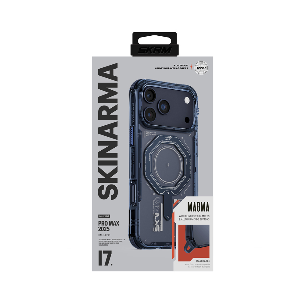 Apple iPhone 17 Pro Uyumlu Kılıf SkinArma M-safe Şarj Özellikli Airbag Tasarımlı Magma Kapak - 2