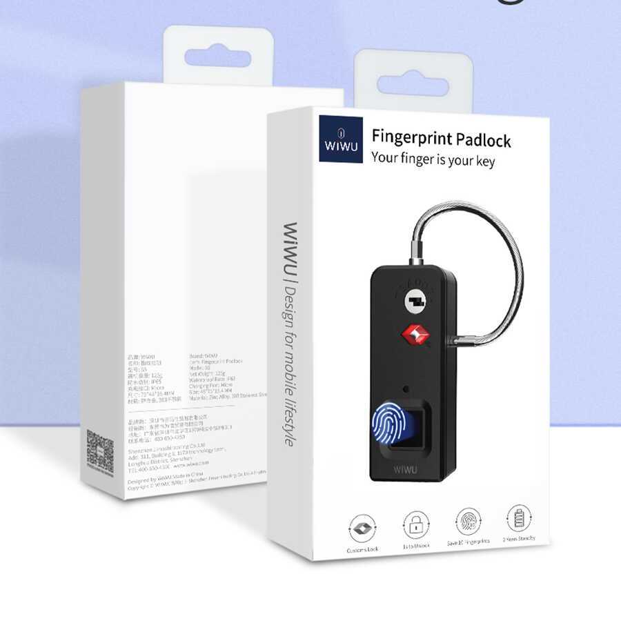 Wiwu S6 Parmak İzi Okuyuculu Asma Kilit - 5