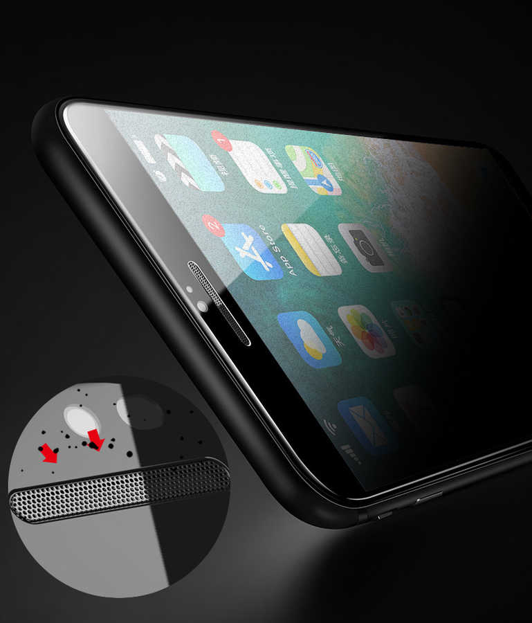 Apple iPhone SE 2020 Uyumlu Zore Anti-Dust Mat Privacy Temperli Ekran Koruyucu - 3