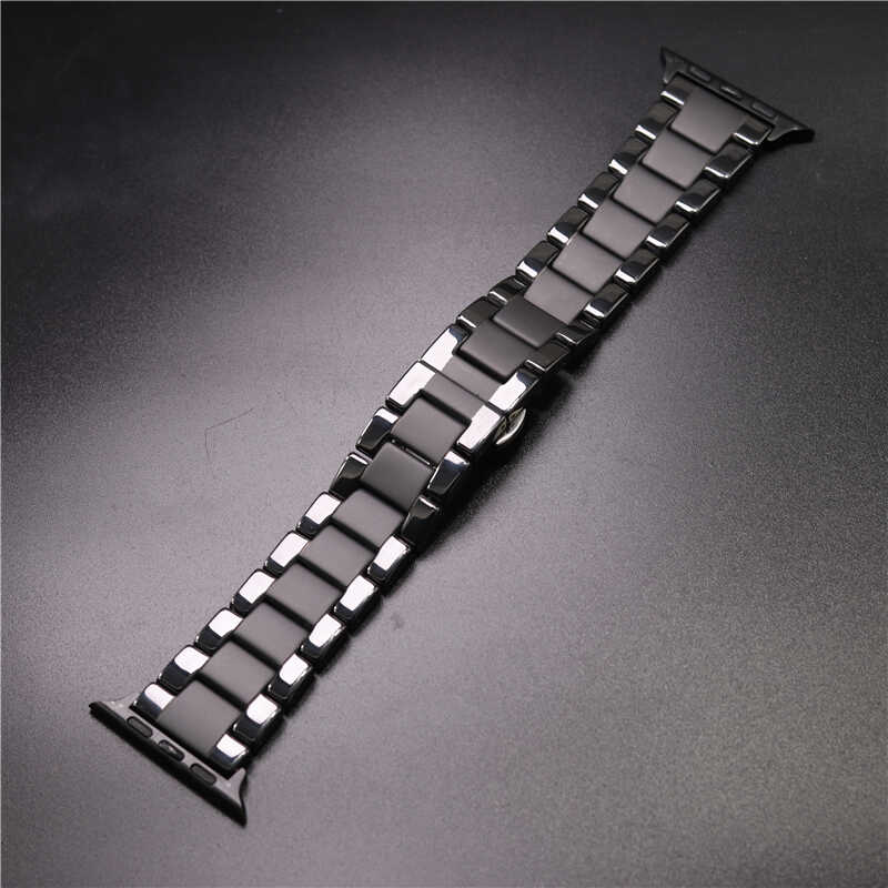 ​​​Apple Watch 44mm Uyumlu Mat Seramik Metal Kordon - 8