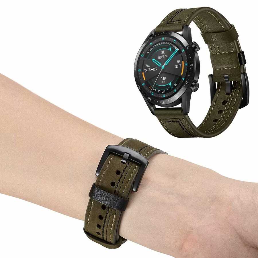 ​​Samsung Galaxy Watch 42mm Uyumlu (20mm) KRD-19 Deri Kordon - 6