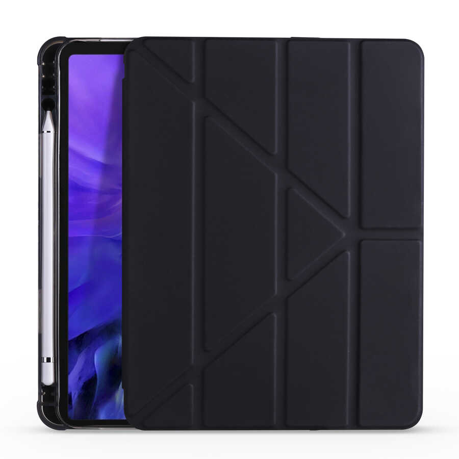 Apple iPad Pro 12.9 2020 Uyumlu (4.Nesil) Kılıf Zore Tri Folding Kalem Bölmeli Standlı Kılıf - 1