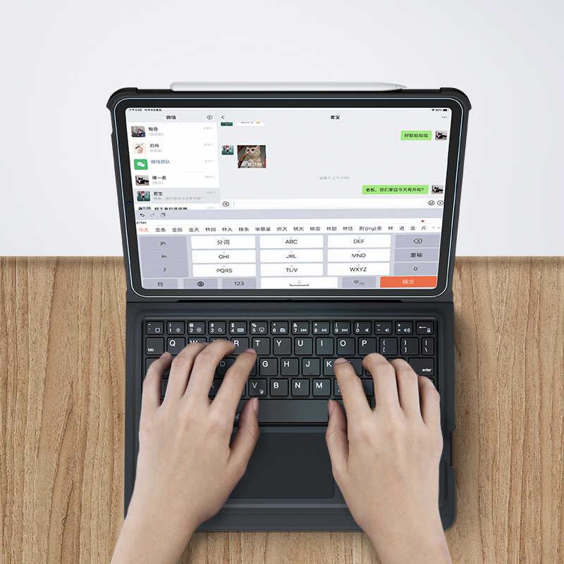Apple iPad 10.2 Uyumlu (8.Nesil) Benks Multifunctional Kablosuz Klavyeli Kılıf - 4