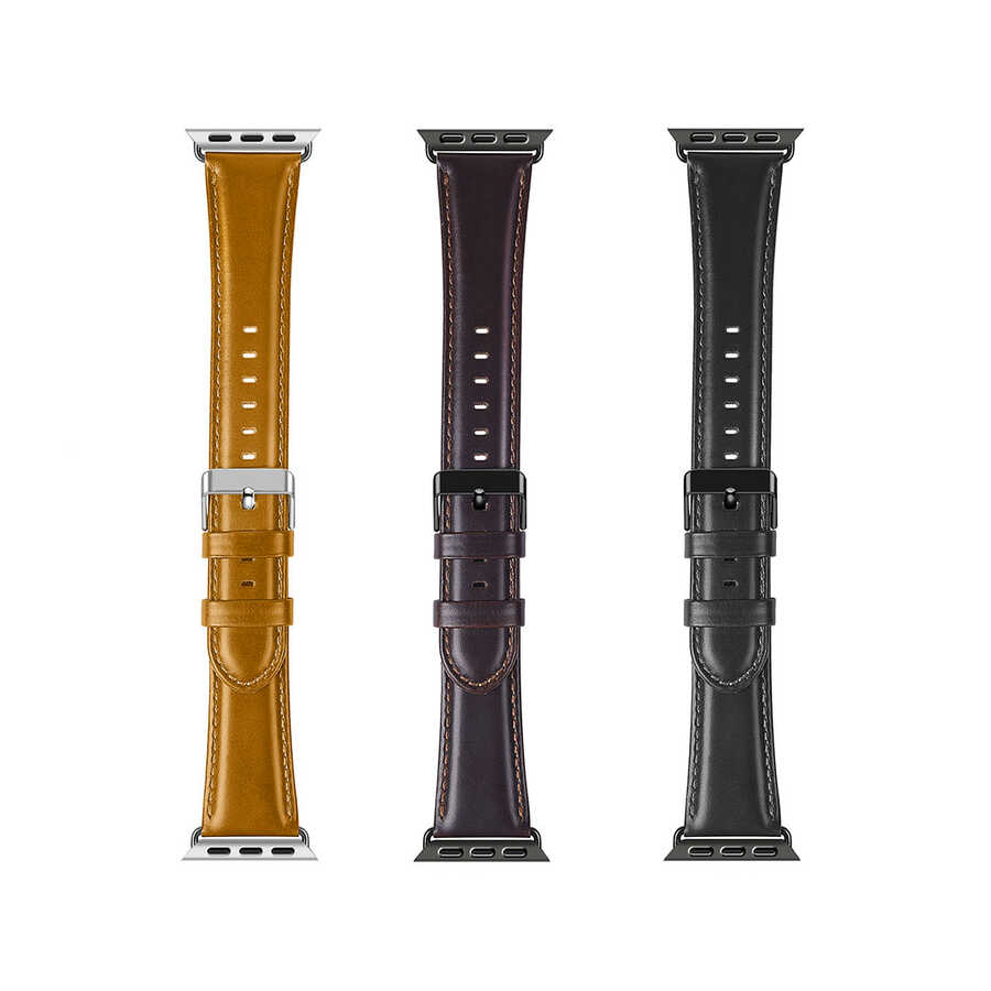 Apple Watch 40mm Uyumlu Wiwu Leather Watchband Deri Kordon - 4