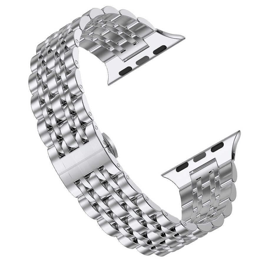 Apple Watch 44mm Uyumlu Wiwu Seven Beads Steel Belt Metal Kordon - 2
