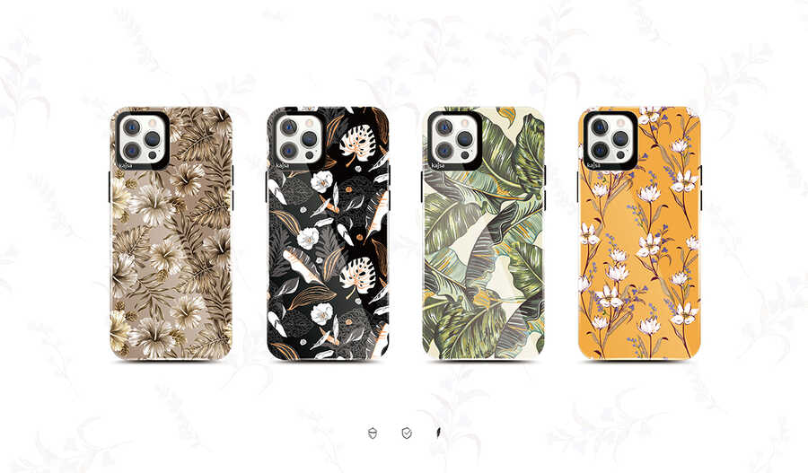 Apple iPhone 12 Uyumlu Kılıf Kajsa Botanic Kapak - 2