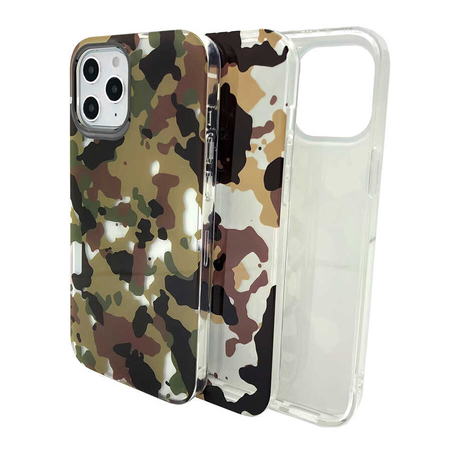 Apple iPhone 12 Pro Max Uyumlu Kılıf Kajsa Camo Kapak - 1