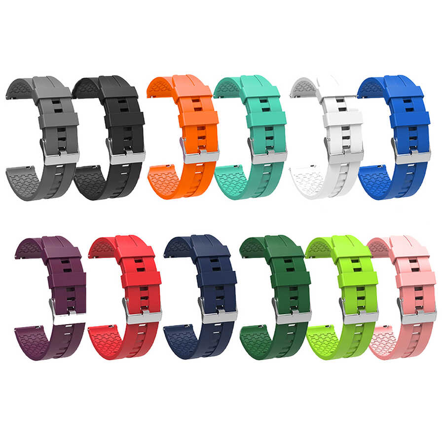 Samsung Galaxy Watch Active 2 40mm Uyumlu KRD-23 20mm Silikon Kordon - 1