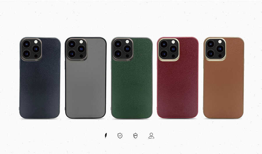 Apple iPhone 13 Pro Max Uyumlu Kılıf ​Kajsa Luxe Collection Hakiki Deri Kapak - 1