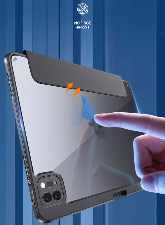 Apple iPad Pro 12.9 2020 Uyumlu (4.Nesil) Kılıf Zore Nort Arkası Şeffaf Standlı Kılıf - 13