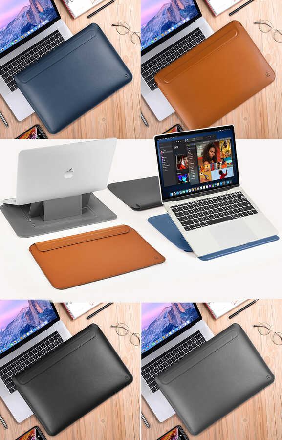 Apple Macbook 14.2' 2021 Uyumlu Wiwu Macbook Skin Pro Portable Stand Kılıf - 7