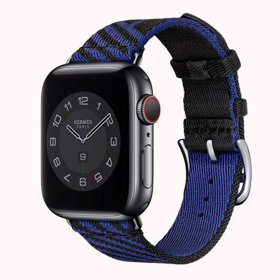 Apple Watch 7 45mm Uyumlu KRD-51 Hasır Kordon - 9