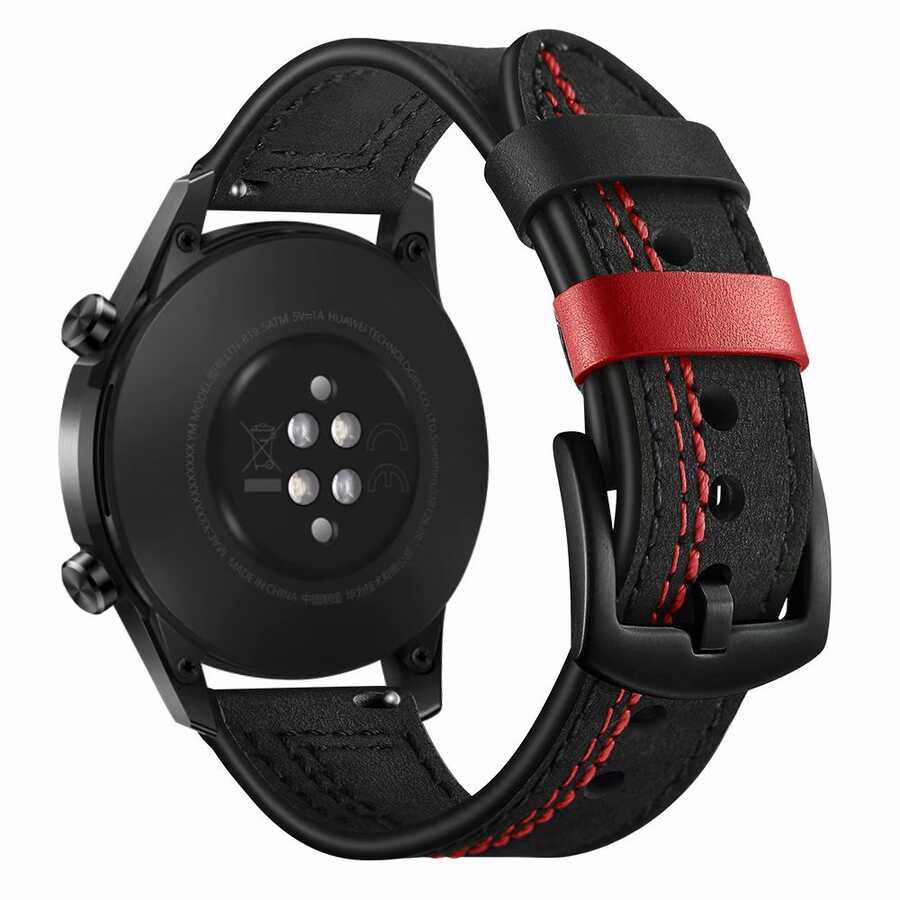 Huawei Watch GT 3 46mm Uyumlu KRD-19 Deri Kordon - 3