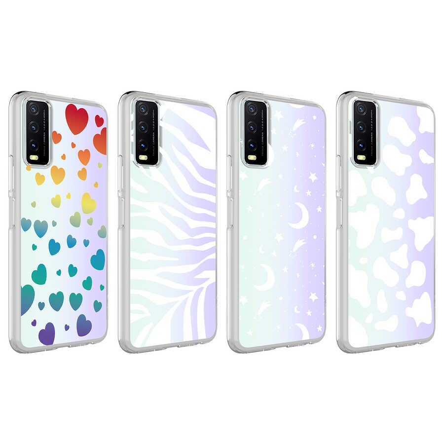 Vivo Y20 Uyumlu Kılıf Zore M-Blue Desenli Kapak - 1