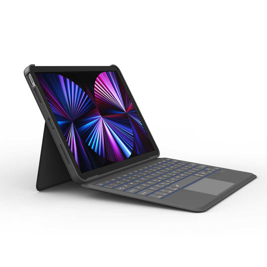 Apple iPad Pro 11 2020 Uyumlu (2.Nesil) Wiwu Combo Led Işıklı Magnetik Standlı Klavyeli Kılıf - 5