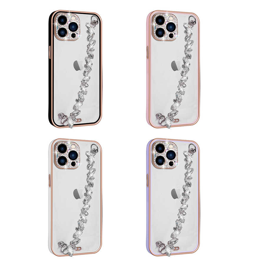 Apple iPhone 13 Pro Uyumlu Kılıf Taş Süslemeli Kamera Korumalı El Tutamaçlı Zore Blazer Kapak - 1