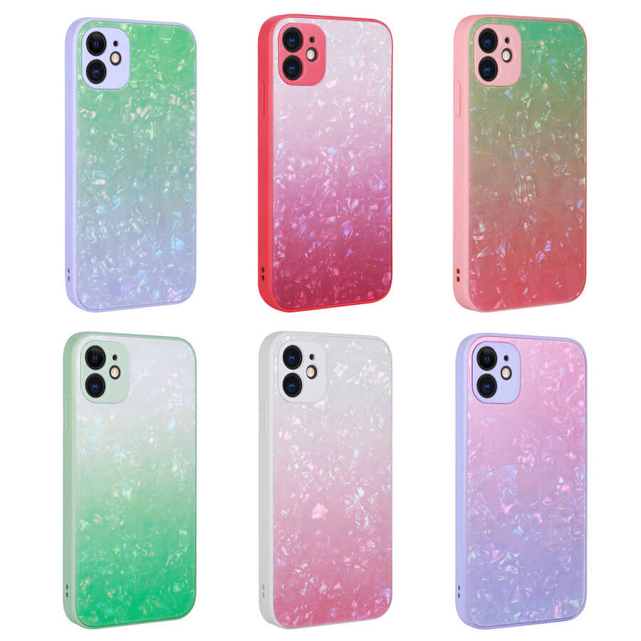 Apple iPhone 11 Uyumlu Kılıf Renk Geçişli Mermer Desenli Sert Silikon Zore Granit Kapak - 1