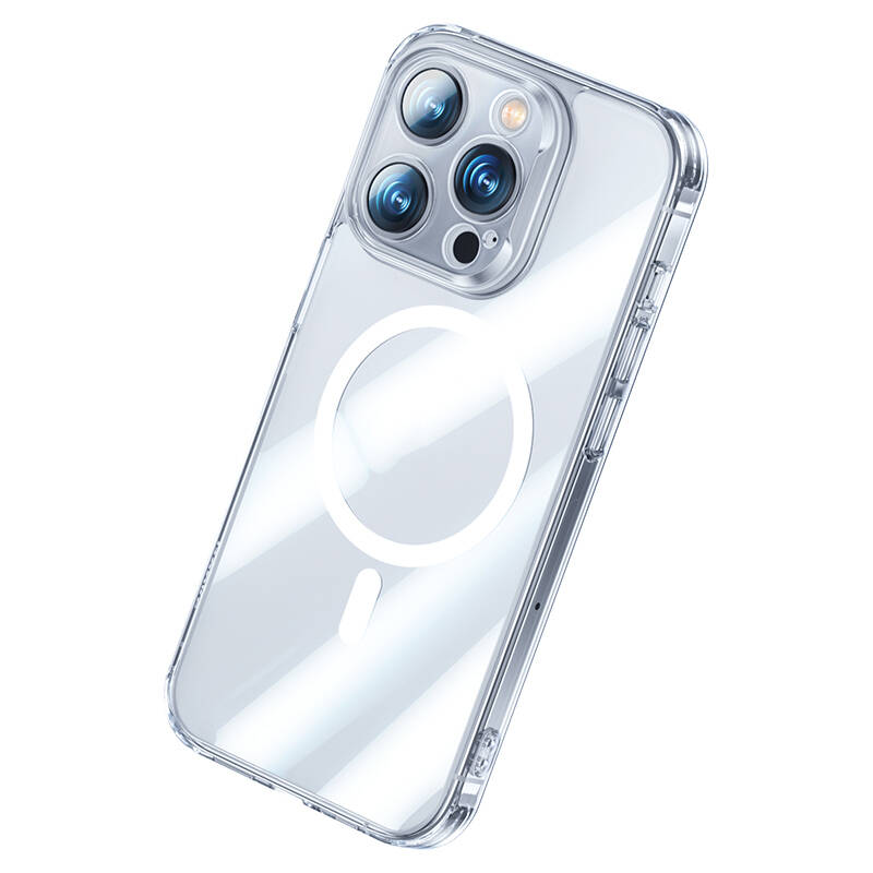 Apple iPhone 14 Pro Uyumlu Kılıf Magsafe Şarj Özellikli Benks Magnetic Shiny Glass Serisi Kapak - 3