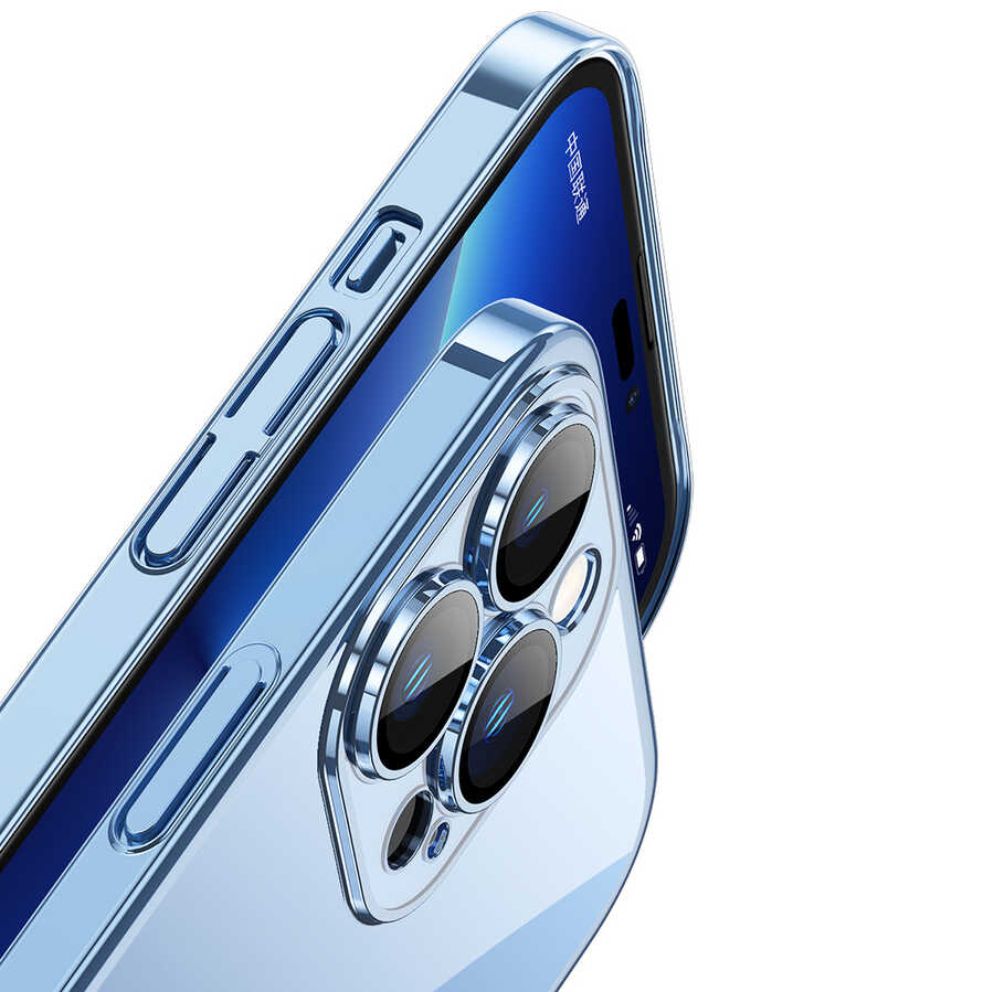 Apple iPhone 14 Pro Uyumlu Kılıf Sert PC Renkli Çerçeveli Zore Riksos Kapak - 5