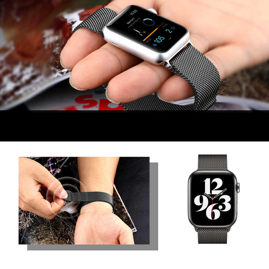 Apple Watch Ultra 49mm Uyumlu Kordon Wiwu Minalo Metal Strap Kayış - 1