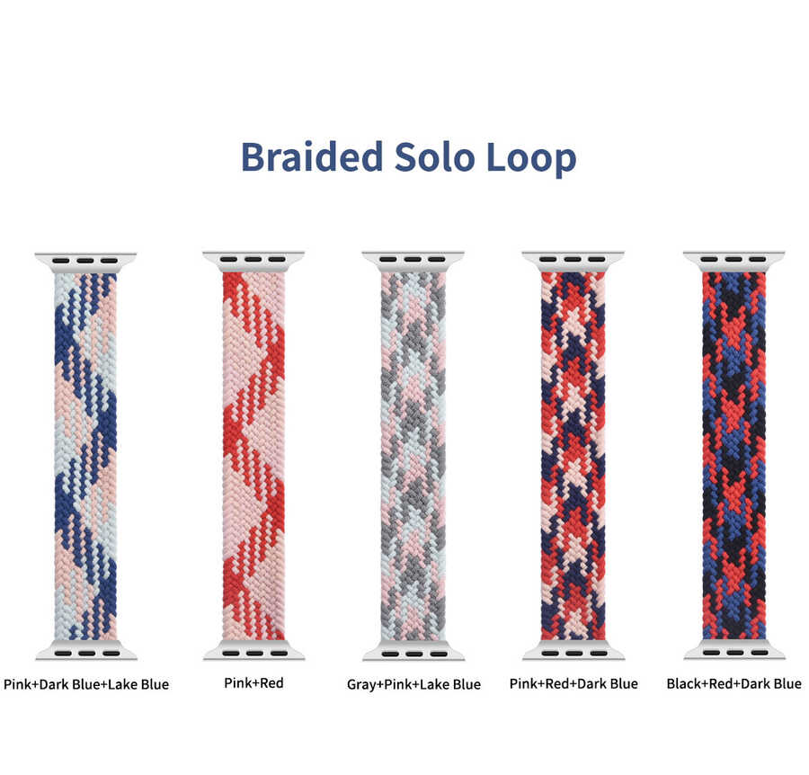 Apple Watch Ultra 49mm Uyumlu Kordon Wiwu Braided Solo Loop Contrast Color Large Strap Kayış - 2