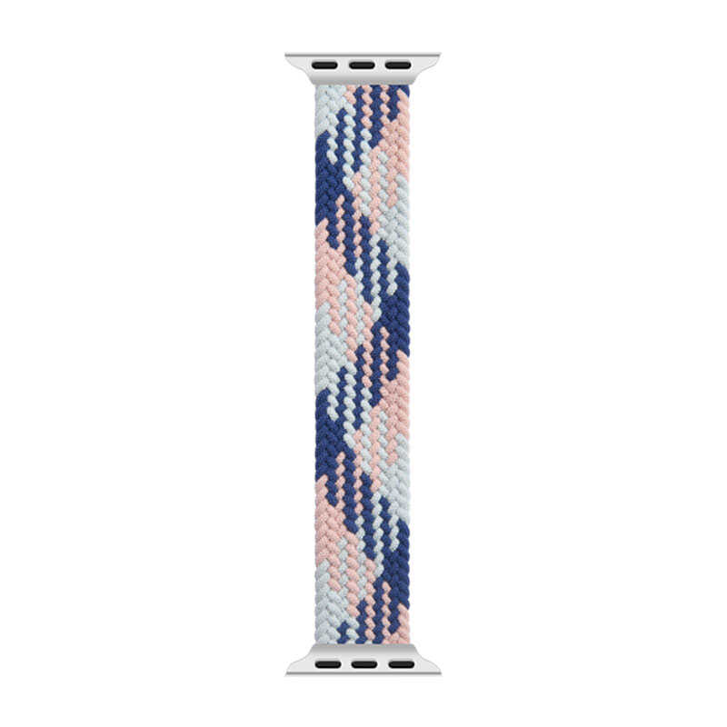 Apple Watch Ultra 49mm Uyumlu Kordon Wiwu Braided Solo Loop Contrast Color Large Strap Kayış - 3