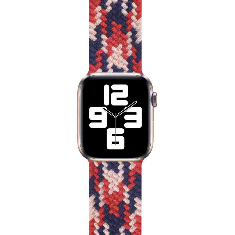 Apple Watch Ultra 49mm Uyumlu Kordon Wiwu Braided Solo Loop Contrast Color Large Strap Kayış - 9
