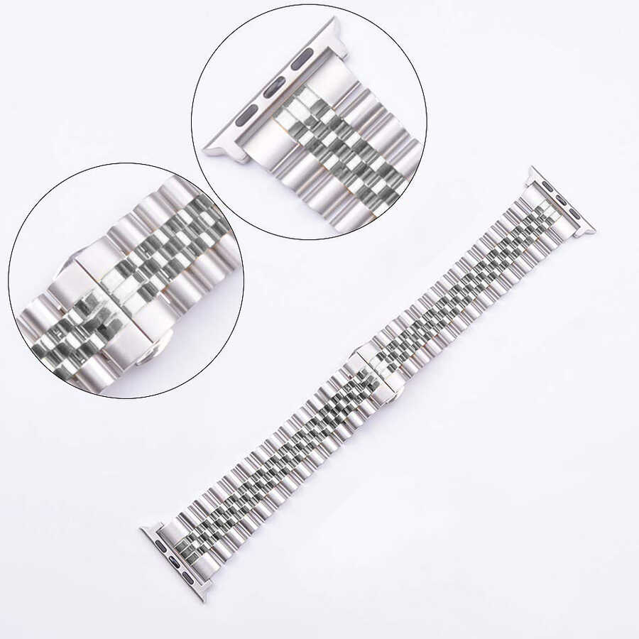 Apple Watch Ultra 49mm Uyumlu Kordon KRD-36 Metal Strap Kayış - 3