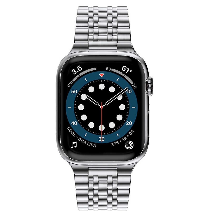 Apple Watch Ultra 49mm Uyumlu Kordon Wiwu Seven Beads Steel Belt Metal Strap Kayış - 2