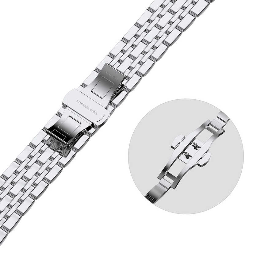 Apple Watch Ultra 49mm Uyumlu Kordon Wiwu Seven Beads Steel Belt Metal Strap Kayış - 3