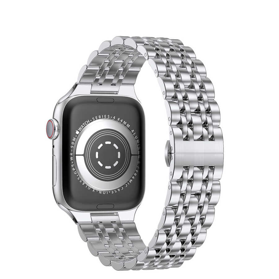 Apple Watch Ultra 49mm Uyumlu Kordon Wiwu Seven Beads Steel Belt Metal Strap Kayış - 5