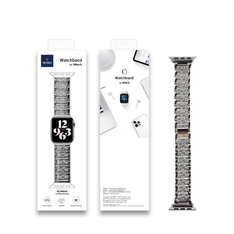 Apple Watch Ultra 49mm Uyumlu Kordon Wiwu Three Beads Set Auger Metal Strap Kayış - 3