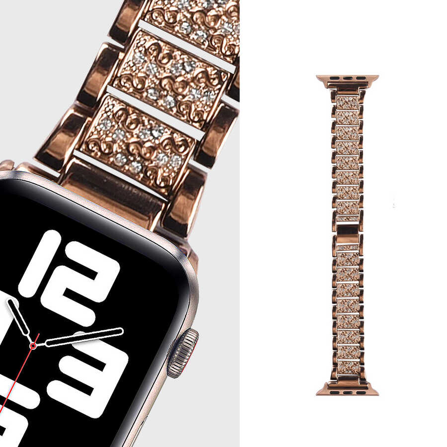 Apple Watch Ultra 49mm Uyumlu Kordon Wiwu Three Beads Set Auger Metal Strap Kayış - 6