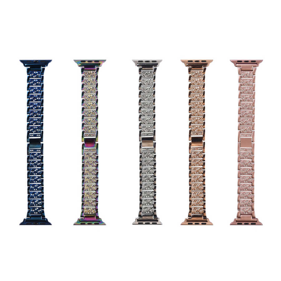 Apple Watch Ultra 49mm Uyumlu Kordon Wiwu Three Beads Set Auger Metal Strap Kayış - 8