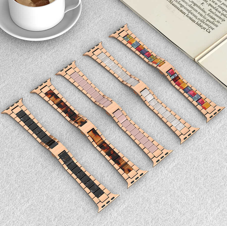 Apple Watch Ultra 49mm Uyumlu Kordon Wiwu Resin Steel Belt Metal Strap Kayış - 4